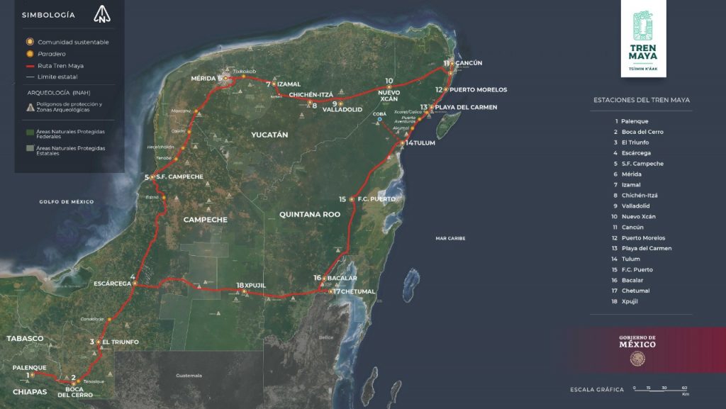 mapa tren maya