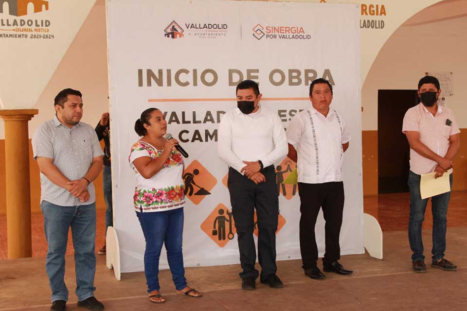 inicio de obras en comisarias de Valladolid Yucatán